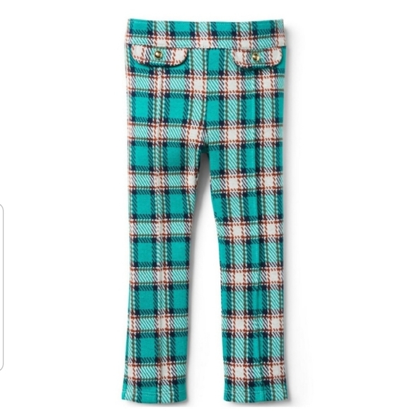 teal plaid pants